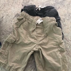 Boys size 6 cargo shorts one tan one navy